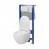 CERSANIT - Set 251 - stelaż podtynkowy AQUA 50 PNEU QF + miska zawieszana ZEN by Cersanit CleanOn + deska Slim antybakteryjna, wolnoopadająca, z funkcją łatwego wypinania  S701-925